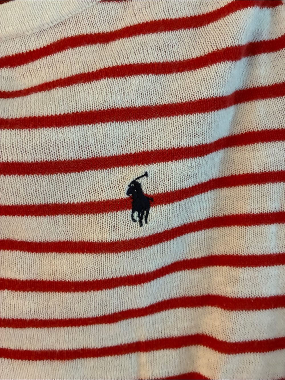 Polo by Ralph Lauren White Sweater with Red Stripes - Picture 3 of 7